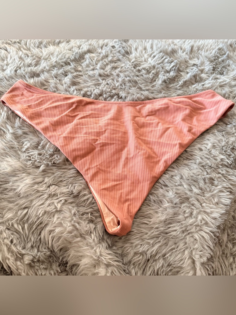 Curvy Beach mauve rib cheeky bottom 2x